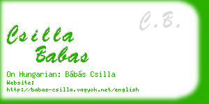 csilla babas business card