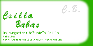 csilla babas business card